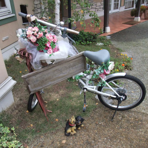 自転車のwelcomeボード|349021さんのプライベートガーデンWedding La partir（ラ パルティール）の写真(39030)