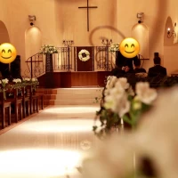 挙式場、式が始まる前です。