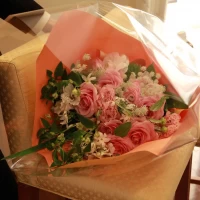 親に渡した花束です。