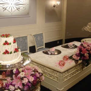 高砂席　装花　ケーキ　キャンドル|350667さんの京都ガーデンパレスの写真(44425)
