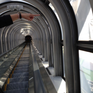 エレベーターでも降りられますが、こちらで風景を見ながらもOK|351118さんの梅田スカイビル ブライダル Sanguの写真(46424)