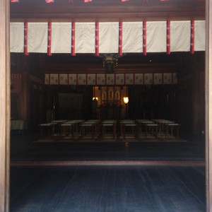 八幡神社本殿　正面から見える中|352027さんの八幡の森 迎賓館（尾張八幡神社）の写真(44574)
