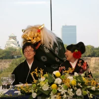 和装には大阪城がぴったりです。