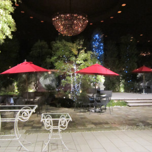 披露宴会場横の庭。夜に撮影しました。|354464さんのヴィラ・ノッツェ カロー鳥取の写真(48632)