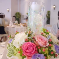 テーブルコーディネート(各テーブル花、キャンドル)