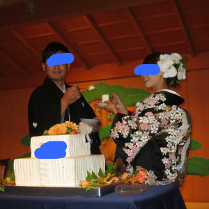 披露宴会場でファーストバイトの時です|357097さんの京都くろちく（THE KUROCHIKU BRIDAL）の写真(54025)