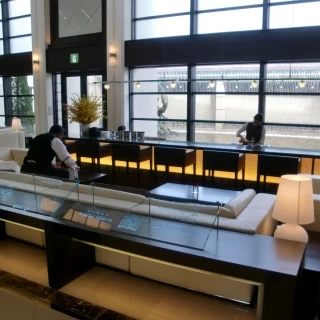 待合室ロビーのドリンクサービス