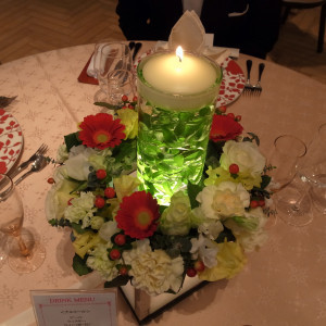 テーブルのキャンドルと花などの装飾|359714さんのHOTEL CRYSTAL PALACE（ホテルクリスタルパレス）の写真(63214)
