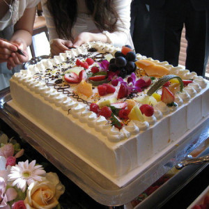 オリジナルケーキ（ゲストみんなで飾りつけ演出）|360902さんのザ ジャポナイズ（ウエディング取扱終了）の写真(73900)
