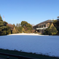 広大な庭園。この日は雪景色