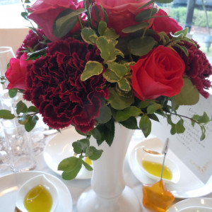 テーブルの中心にあったお花|375160さんのシェ・ピノリの写真(137286)