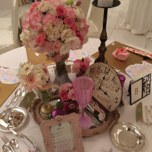 テーブルの装花|375869さんのHOTEL PLUMM/ COSMO Y. ~ホテルプラム コスモ 横浜~（旧ホテルコスモ横浜）の写真(160501)