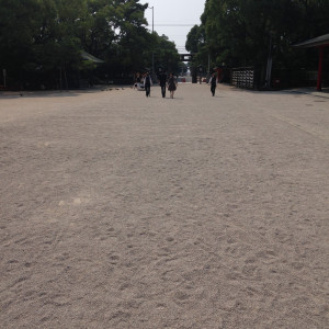 砂の重みを感じる通りは踏みしめて歩く必要があります|381351さんの筥崎宮の写真(173812)