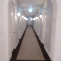 廊下。ここも撮影スペースにできるようにイミテーションの扉が！