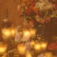 ロビーの灯りやお花もレトロな雰囲気。