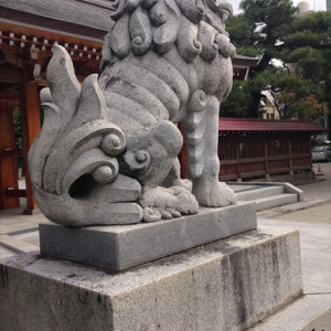 石の狛犬は大きくて迫力あります|397581さんの警固神社の写真(219943)
