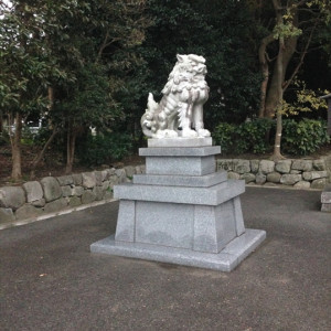 入口の鳥居の目の前にある狛犬|398257さんの福岡縣護国神社の写真(222833)