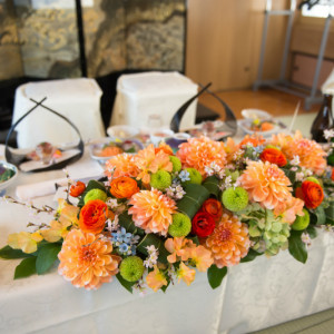 新郎新婦テーブル装花|401331さんの屋形船 濱田屋の写真(229510)
