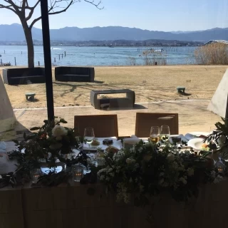 高砂席のバッグは琵琶湖！