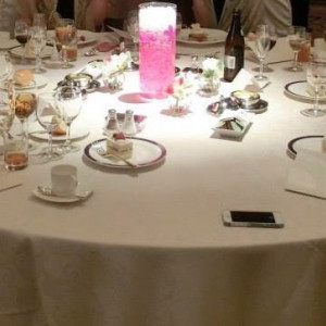 テーブルの中央に幻想的なゼリーお花♡|405590さんのホテル日航奈良の写真(236979)