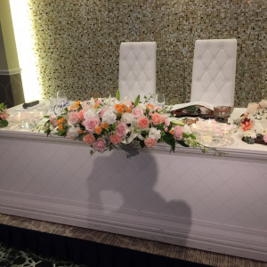 可愛い披露宴のメインテーブル|408575さんの長浜ロイヤルホテルの写真(249212)
