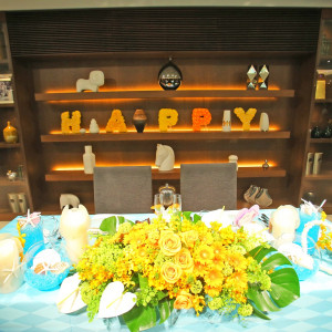 装花(メインテーブル)|409179さんのPARK WESTON HOTEL&WEDDING（パークウエストン ホテル&ウエディング）の写真(250527)