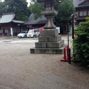 神前式の会場の庭園|411032さんの小倉城内 八坂神社の写真(258815)