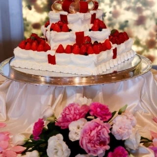 ケーキとお花