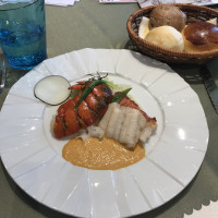 魚料理とパン