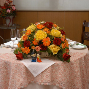 花籠で最後は両親へのプレゼントに|415193さんのフランス料理 アルピーノの写真(277291)