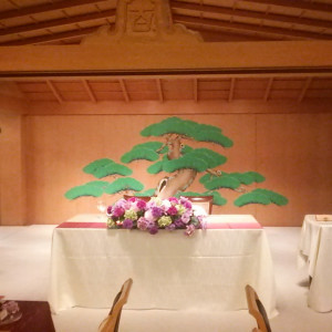 能舞台の上の高砂|415917さんの京都くろちく（THE KUROCHIKU BRIDAL）の写真(435642)