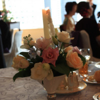 テーブル装花。キャンドルサービスがありました。