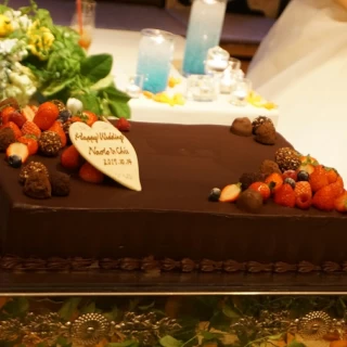 チョコレートケーキ、トリュフは持ち込みました