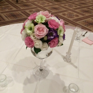 ゲストテーブルの装花|420873さんのホテルグランテラス帯広 (旧 帯広東急イン)の写真(299982)