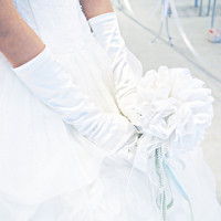 フェアのプチ花嫁体験ではドレスの試着も