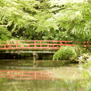 中庭には池|424998さんの熱田神宮会館の写真(359393)