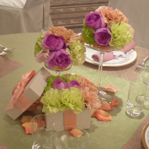 チェルシーのテーブル装花|425904さんのホテルオークラ札幌の写真(313901)