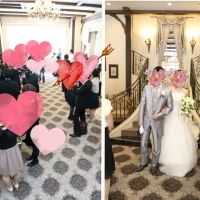 左→披露宴までの待合。右→ブライズルームから出たところ。