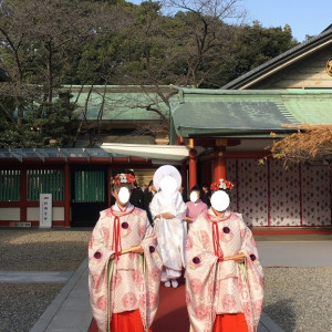 新婦は白無垢で登場します|429636さんの日枝神社の写真(676020)