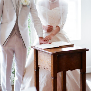 結婚誓約書読み上げの様子|429753さんのリストランテサリーレの写真(403034)