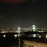 披露宴会場からみえるレインボーブリッジ