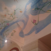 披露宴会場の天井の壁画