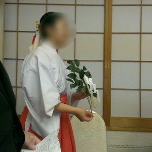 儀式に使う植物を巫女さんが説明してくれています。|440037さんの北海道神宮の写真(369696)