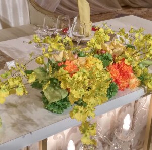 黄色をメインとした高砂の装花|440394さんのANAクラウンプラザホテル新潟の写真(384384)