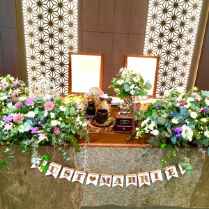 メインテーブル装花|441553さんのROKUSISUI KYOTO OKAZAKI（ロクシスイ キョウト オカザキ）（営業終了）の写真(462346)