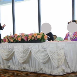 新郎新婦の席の後ろのワイドビュー