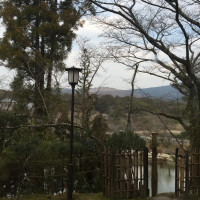 待合室から見える景色(奈良公園、若草山)