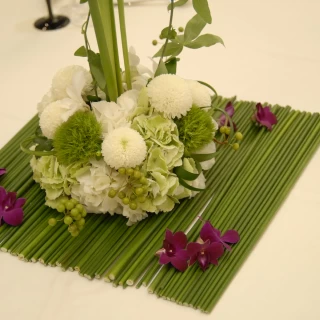 テーブルのお花。イメージを形にしてくれました。