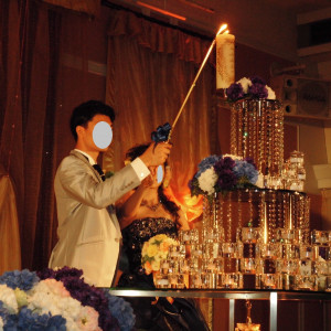 模擬披露宴より　キャンドル点火|445897さんの都ホテル 京都八条の写真(393986)
