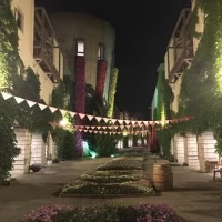 披露宴会場までの道のり。夜バージョン